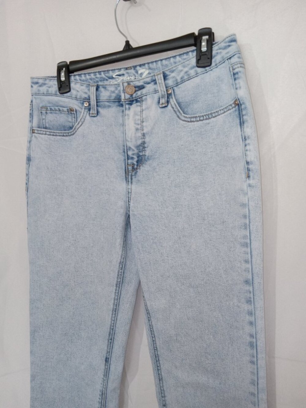 Seven7 Slim Straight Jeans Womens 4 Light Wash Y2K 90s Minimal Denim - Picture 2 of 12